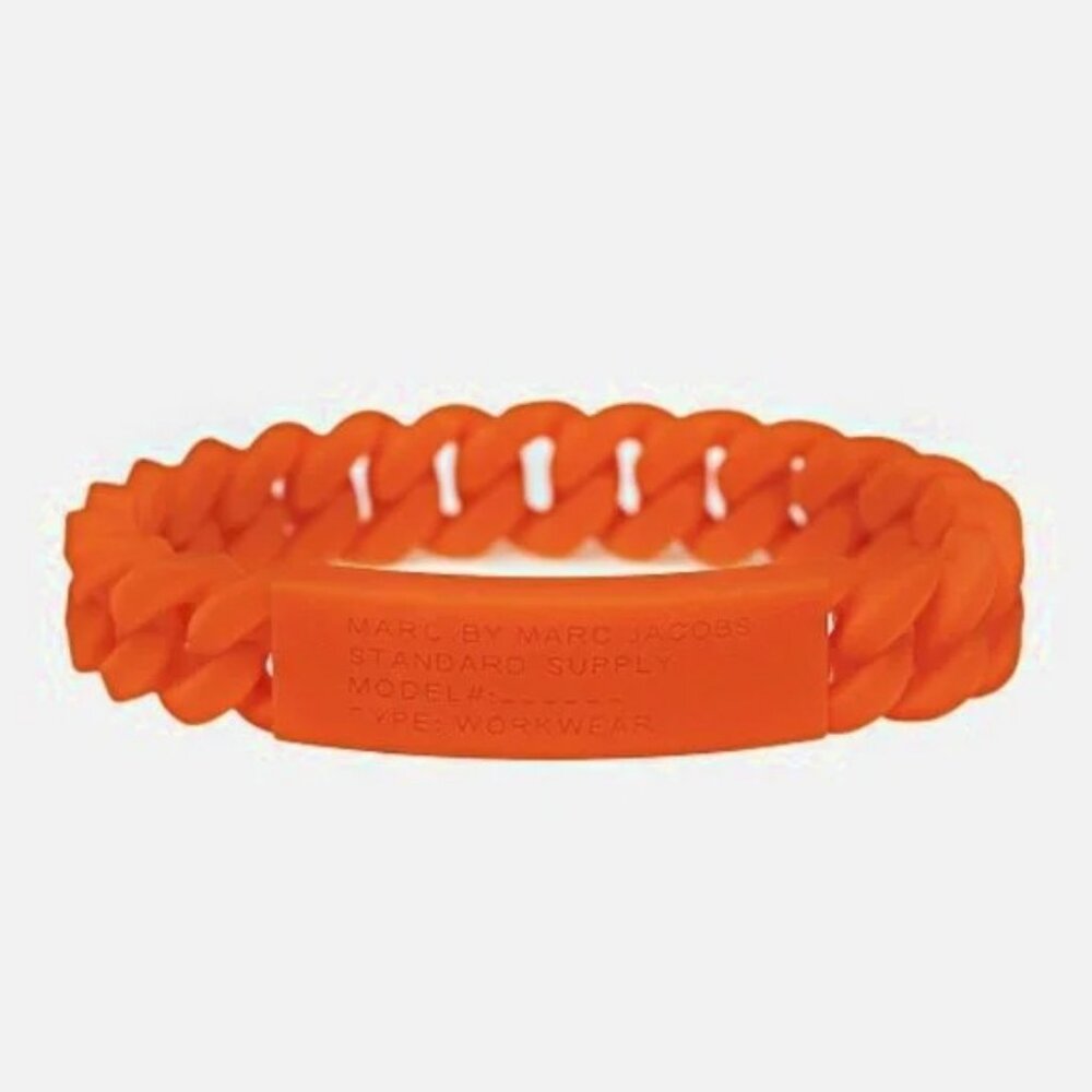 2 /$20 NWT Marc By Marc Jacobs Fluoro Orange Silicone Stretchy Braided Bracelet